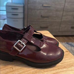 Wonder Nation Red and Black Dress Shoes with Buckle